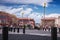 Nice, Alpes-Maritimes department,French Riviera,August 11, 2017, Place Massena.Turists on the streets of Nice. Tram at the Place