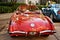 Nice antique red car at the parking lot in Downers Grove, United States