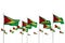 Nice any holiday flag 3d illustration - Guyana isolated flags placed in row with soft focus and space for your text