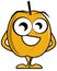 Nice apricot cartoon isolated