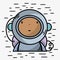 Nice astronaut with equipment to kawaii avatar