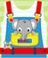 Nice baby elephant with little mouse cartoon on children apparel