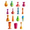 Nice and beautiful illustration of a group of vases, with very beautiful colors