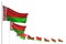 Nice Belarus isolated flags placed diagonal, picture with selective focus and space for text - any feast flag 3d illustration