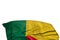 Nice Benin flag with large folds lying in the bottom isolated on white - any celebration flag 3d illustration