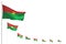 Nice Burkina Faso isolated flags placed diagonal, photo with bokeh and space for your content - any celebration flag 3d