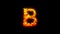 Nice burning rocks letter B - burning hot orange - red character, isolated - object 3D rendering