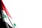Nice celebration flag 3d illustration - isolated image of Syrian Arab Republic flag hanging diagonal - mockup on white with place