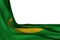 Nice celebration flag 3d illustration - isolated mockup of Mauritania flag hangs in corner on white with free place for your text