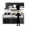 Nice Chef serving the dish.Flat style vector illustration