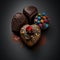 Nice Chocolate Dark Sweets with colorful decoration on Black background