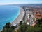 Nice city beach panoramic view, France