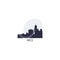 Nice city skyline silhouette vector logo illustration