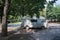 Nice classic vintage dirty rusty van in the street