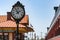 Nice clock in Historic Strasburg Rail Road Station,steam train, railway passenger car, PA USA