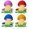 Nice colored mushrooms.