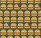 Nice colorful hamburgers and nibbled burgers seamless pattern on dark background