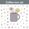 Nice conversation for coffee colored icon. Coffee icons universal set for web and mobile
