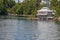 Nice cottages on the lake at Thousand islands, Canada