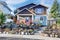 Nice Craftsman home exterior on blue sky background