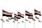 Nice day of flag 3d illustration - Egypt isolated flags placed in row with bokeh and place for content