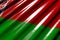 nice day of flag 3d illustration - shining - looks like plastic flag of Belarus with big folds lie diagonal