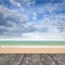 Nice deck at beach with sea and bluesky