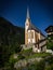 Nice and detail view of church in small and city Heiligenblut in the heart of Alps.