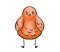 Nice digital art of the cute orange Easter chick symbol of holiday isolated on the white background