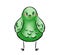 Nice digital art of the nice green Easter chick symbol of holiday isolated on the white background