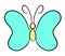 Nice digital illustration of the beautiful azure butterfly isolated on the white background. Digital design object