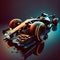 Nice Formula1 Racing Car in exciting motion with bright colors - Generated Artificial Intelligence - AI