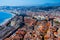 Nice, France, 25th of February 2020: Nice French Riviera view from the top, aerial drone view