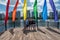 Nice friends and colorful flags in Come Out With Pride Orlando parade at Lake Eola Park area 162