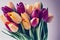 Nice gift in form of spring bouquet of tulip flower.