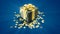 nice giftbox with goldish stars on blue - xmas concept - abstract 3D rendering