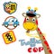 Nice giraffe cartoon with traffic cop equipments