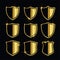 Nice golden security symbols or shield icons set