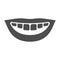 Nice healthy smile solid icon, International dentist day concept, White teeth smile sign on white background, Healthy