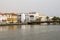 Nice houses on river in a portugese town, Algarve