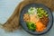 Nice image of a mixed salad in a buddha bowl.