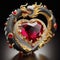 Nice jewelry in the shape of dragon with precious ivory, stones, gold and platinum generated by artificial intelligence