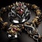 Nice jewelry in the shape of dragon with precious stones, gold and platinum generated by artificial intelligence