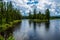 Nice lake in summer in Quebec, Canada