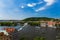 Nice landscape of Prague Praha from Charles Bridge Tower