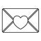 Nice love letter icon, outline style