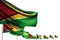 Nice many Guyana flags placed diagonal isolated on white with place for text - any feast flag 3d illustration