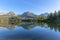 Nice morning landscape with lake in mountains