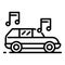 Nice music from the car icon, outline style