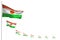 Nice Niger isolated flags placed diagonal, photo with selective focus and place for your text - any occasion flag 3d illustration